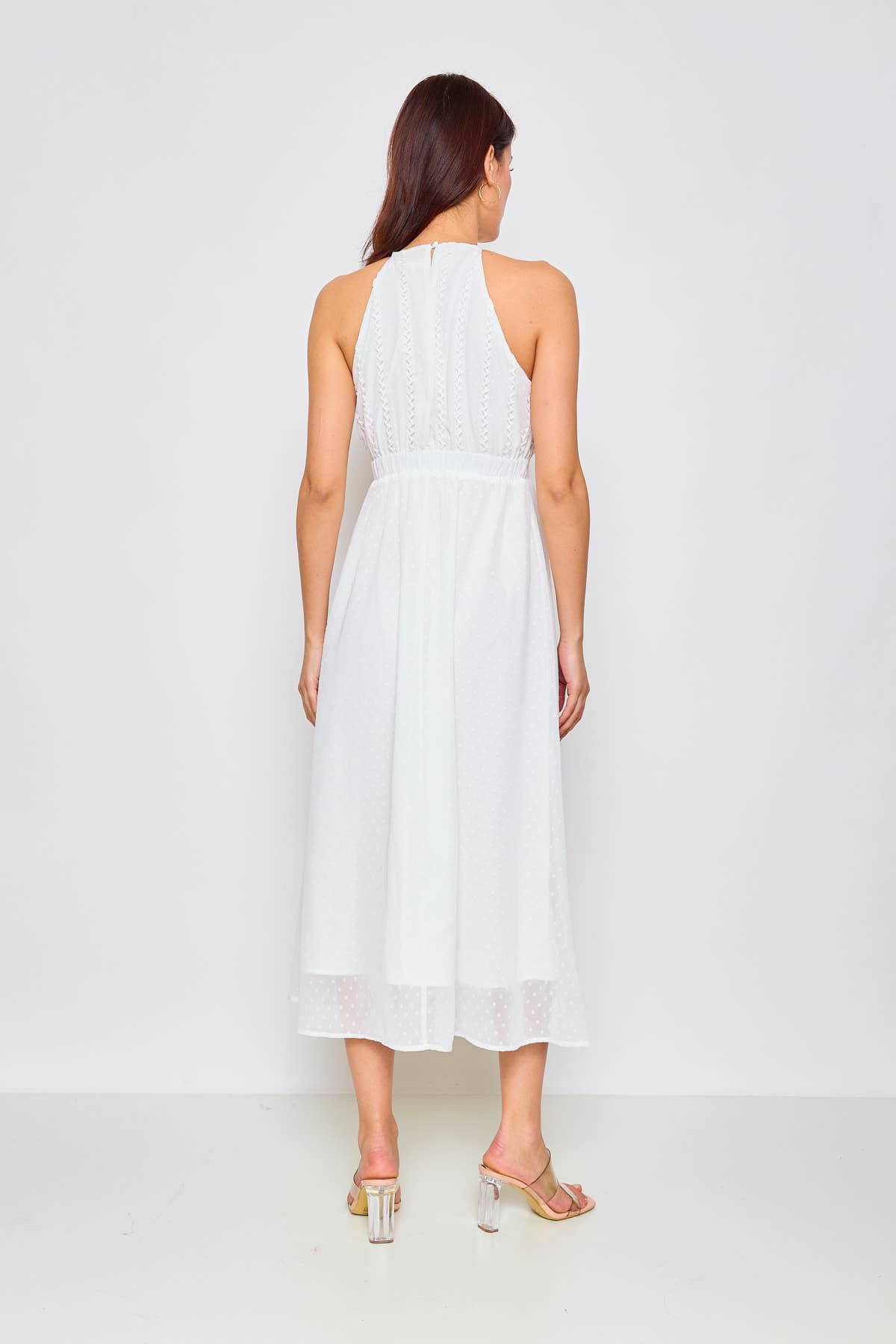 LOVIE & CO - Wholesale Dress - Women's - Long dress with textured fabric and halter neck3