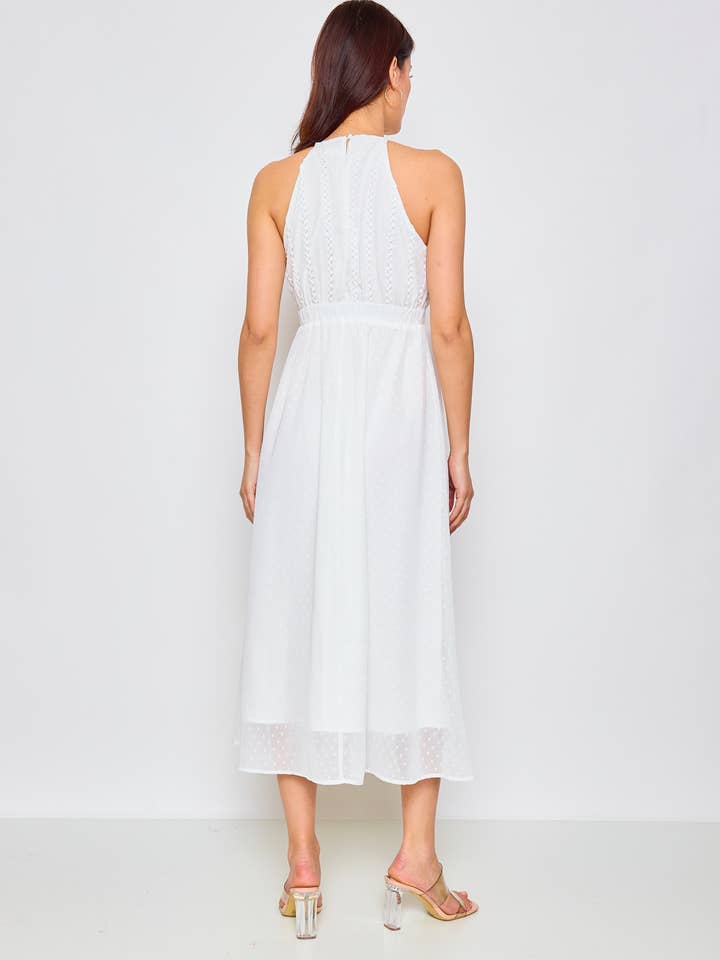 LOVIE & CO - Wholesale Dress - Women's - Long dress with textured fabric and halter neck3