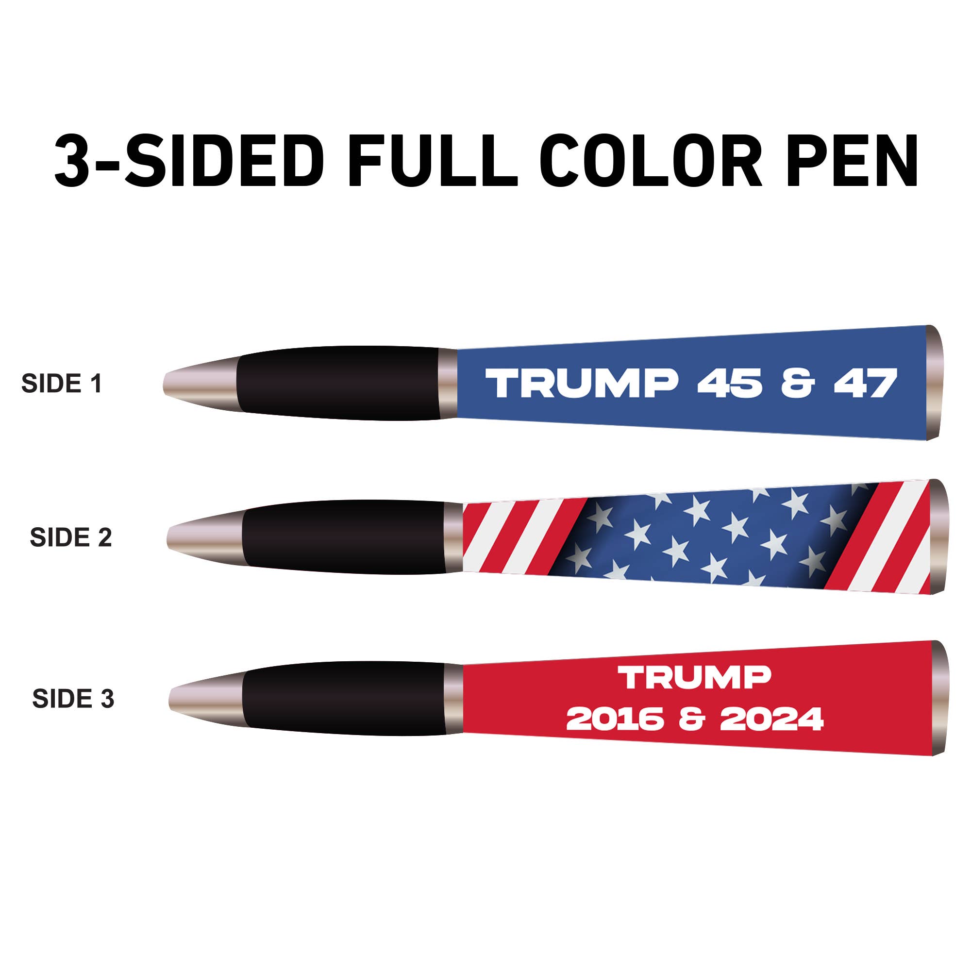 GMG Works - Vente Stylos - Stylo à bille Trump 2016 et 2024, 3 faces3