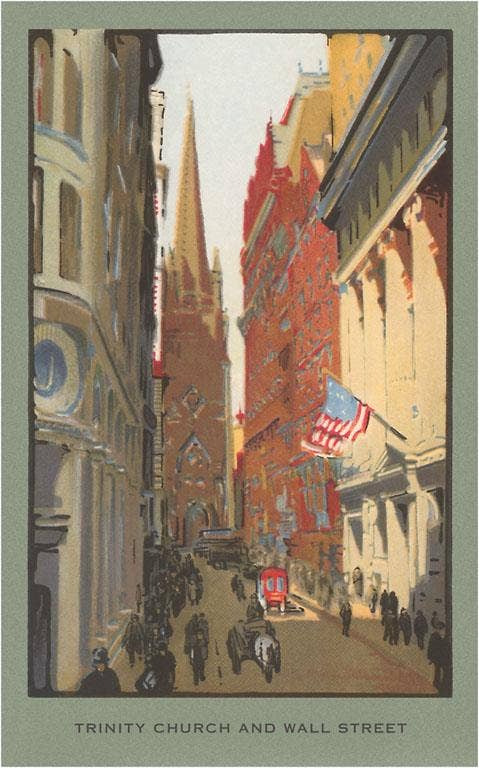 Found Image Press - Vendita all'ingrosso Calamite - Magnete NY-578 Dipinto della Trinity Church, Wall Street, New York0