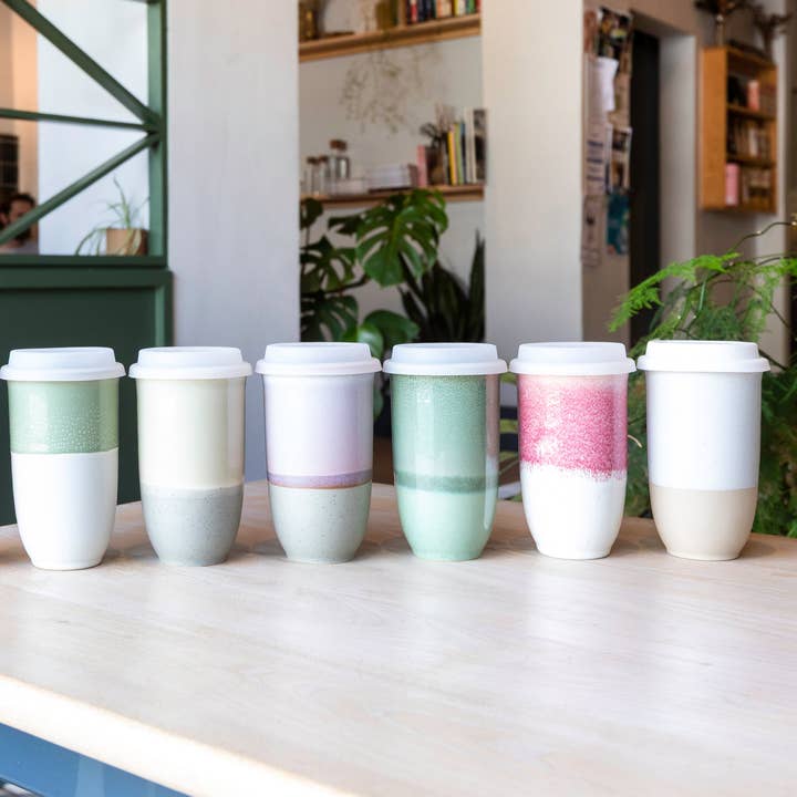 Nova Ceramics Travel Mugs - Wholesale Coffee Mug - Horizon Ceramic Travel Mug – 16oz with Lid & Sleeve7