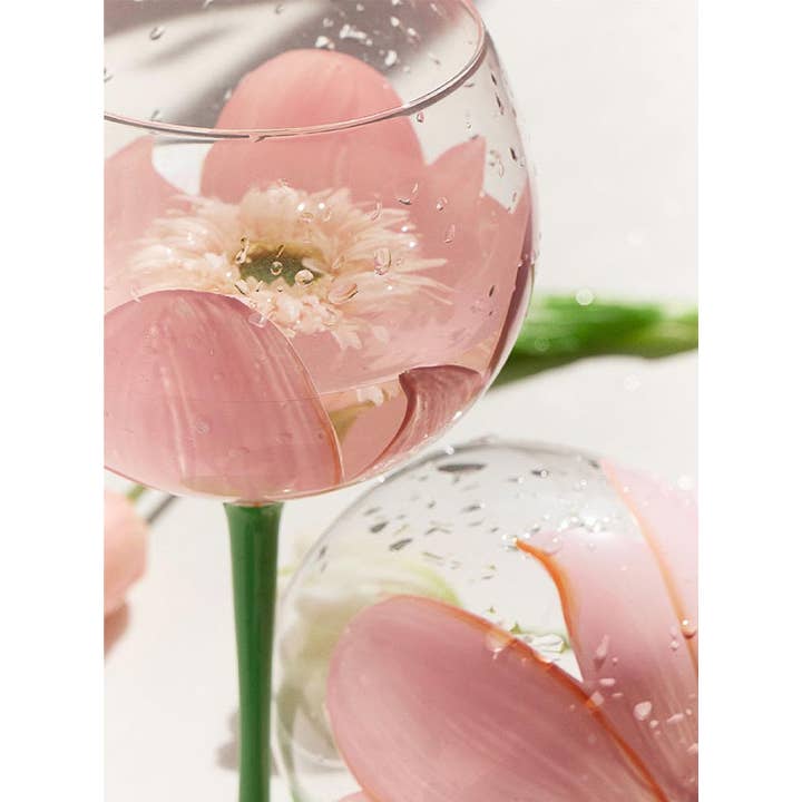 TUTU Home - Vente Verres à vin - Verre à vin « Tulipe » en forme de fleur verte