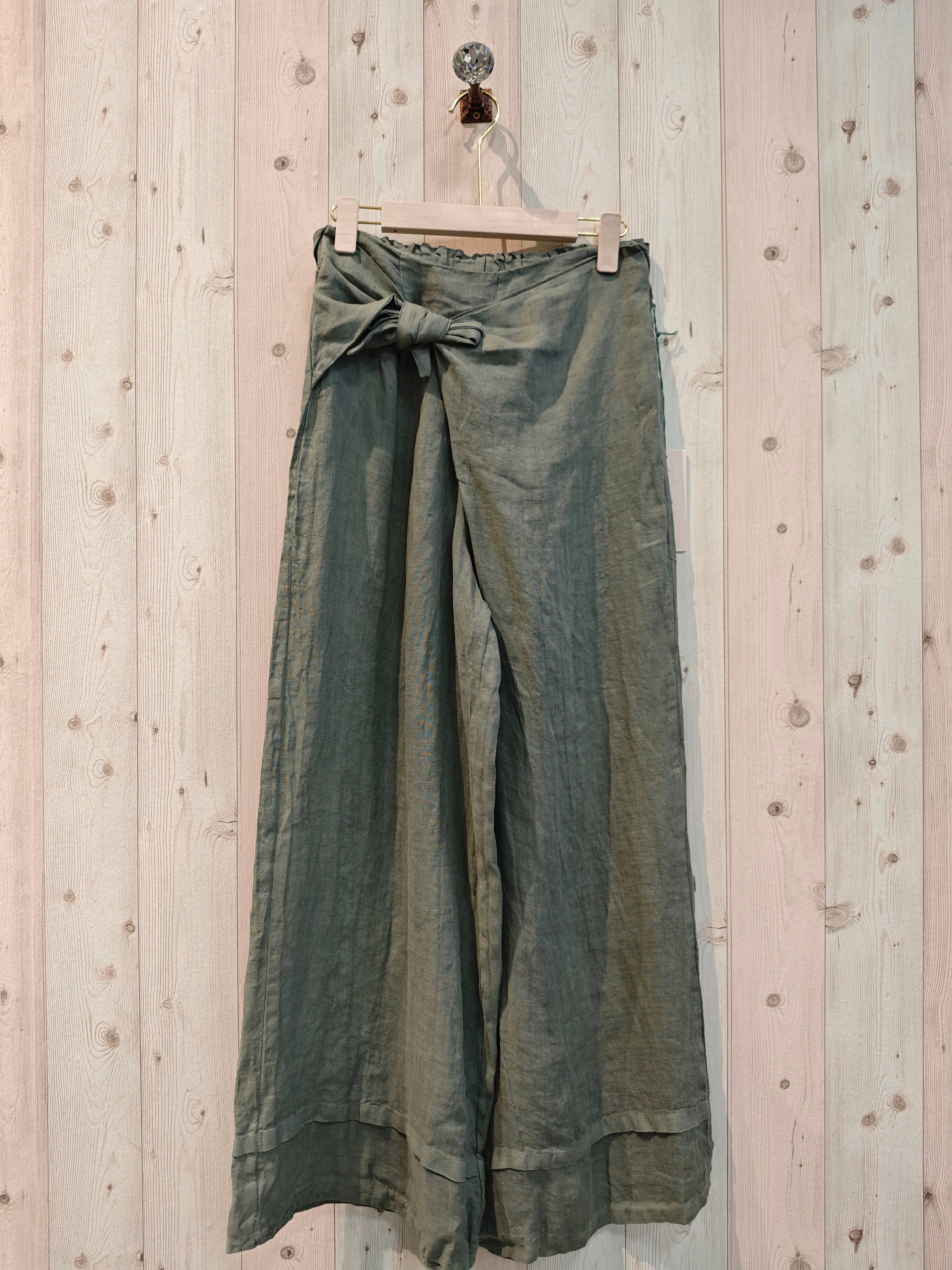 Linen & More - Vendita all'ingrosso Pantalone - Donna - Pantaloni con fusciacca in lino 100% REF 301884