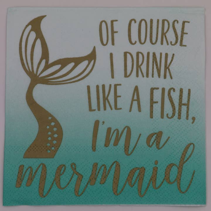 soiree-sisters - Wholesale Disposable Napkin - Funny Cocktail Napkins | I'm a Mermaid - 20ct