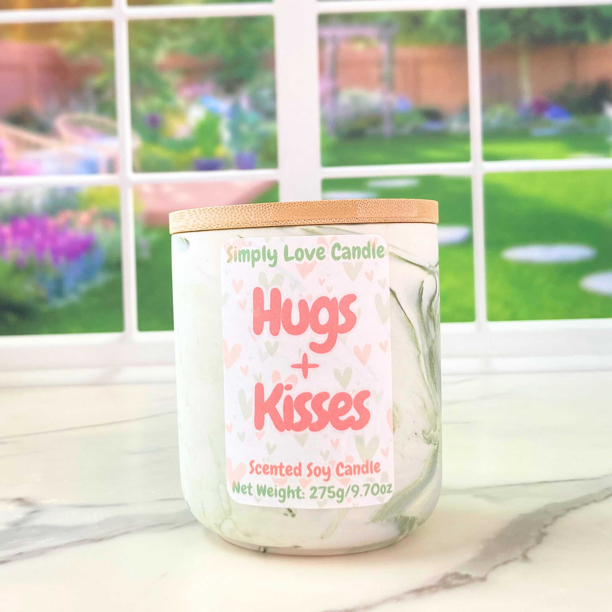 Simply Love Candle - Wholesale Jar/Filled Candle - Rose Water + Ivy 10 oz Ceramic Soy Candle with Lid 8