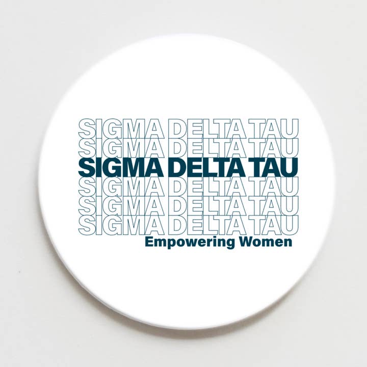 Sigma Delta Tau Greek Thank You Button - 2.25 inch for wholesale by Good Vibez Collegiate