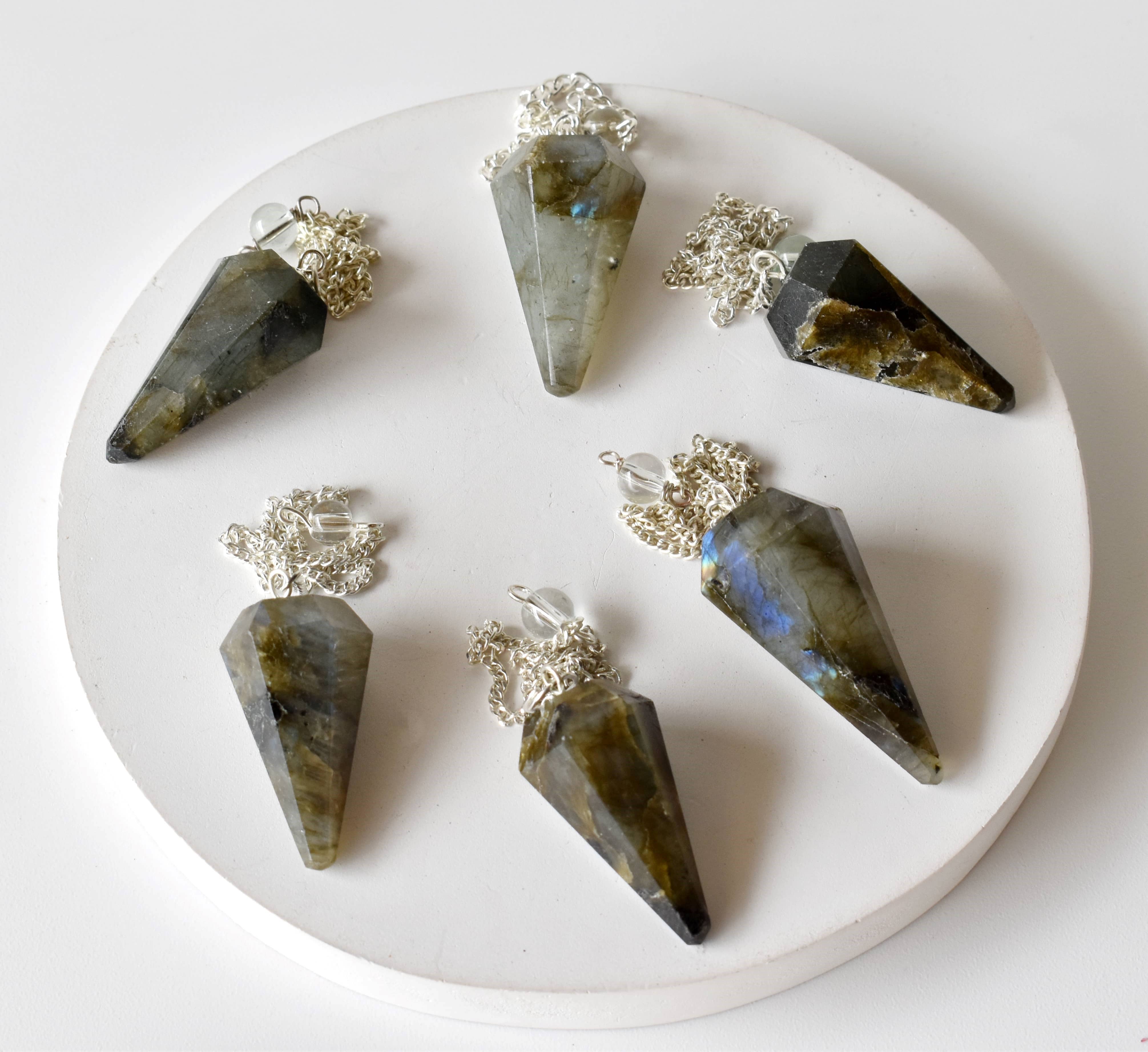 Soothing Crystals - Wholesale Spiritual Stone/Crystal - Dowsing Pendulum | Labradorite | Faceted | Crystal Pendulum8