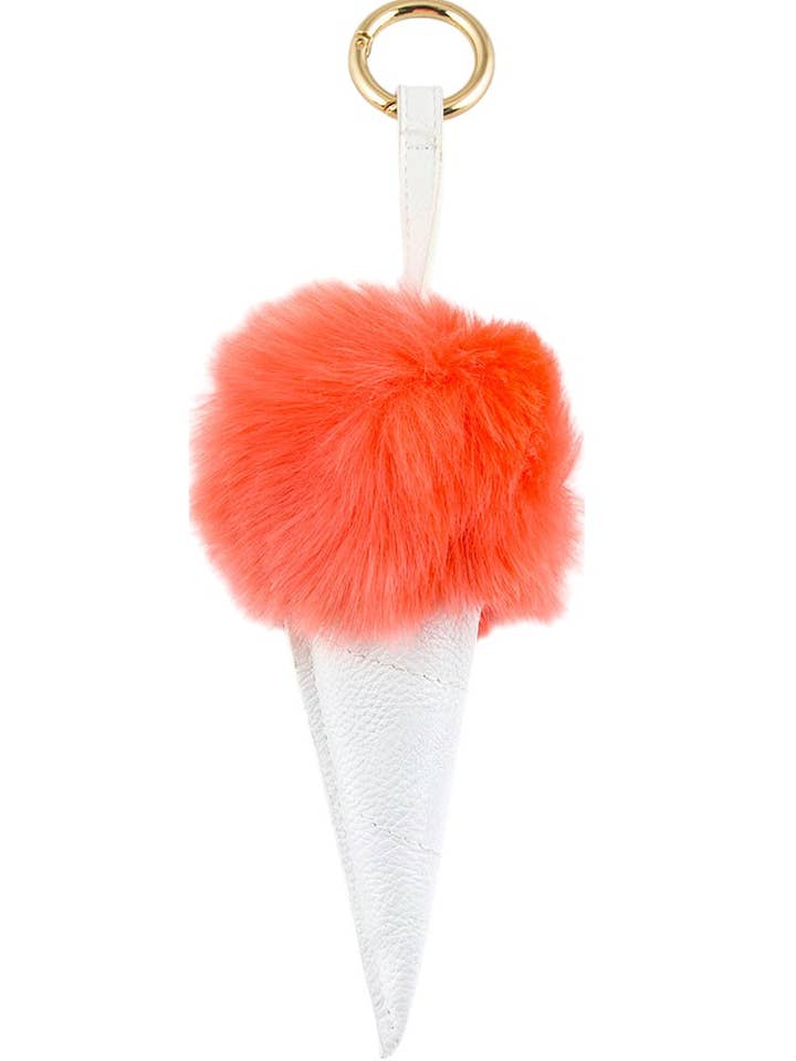 Fur Pom Ice Cream Cone Bag Charm for wholesale by Artini Accessories