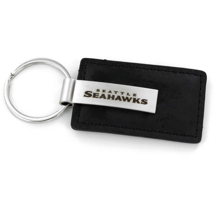 NFL Seattle Seahawks Black Leather Keychain for wholesale by Aminco USA
