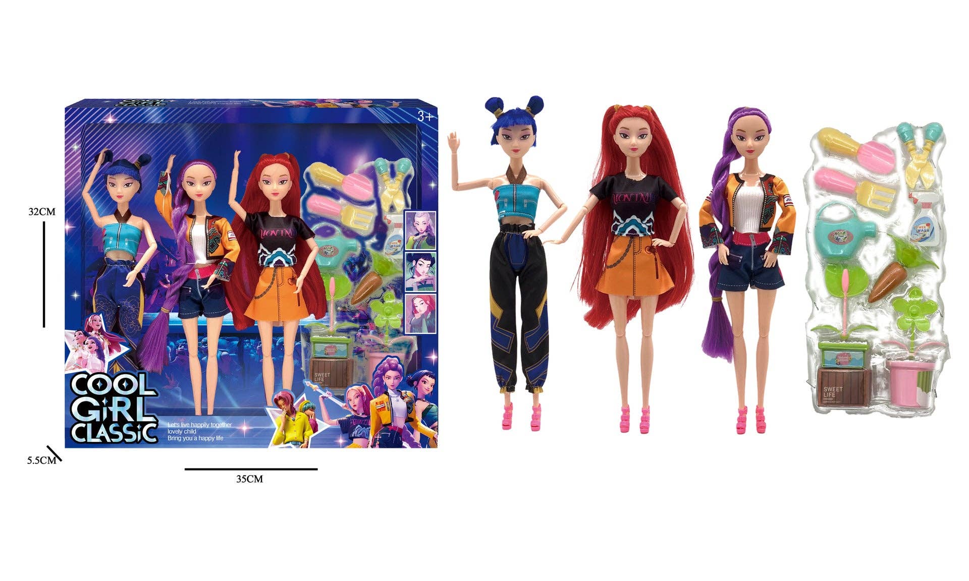 Auraquise - Vente Poupée – enfant - Ensemble de poupées Kpop Demon Hunters Rumi Mira & Zoey Figurines en vinyle Jouet de collection2