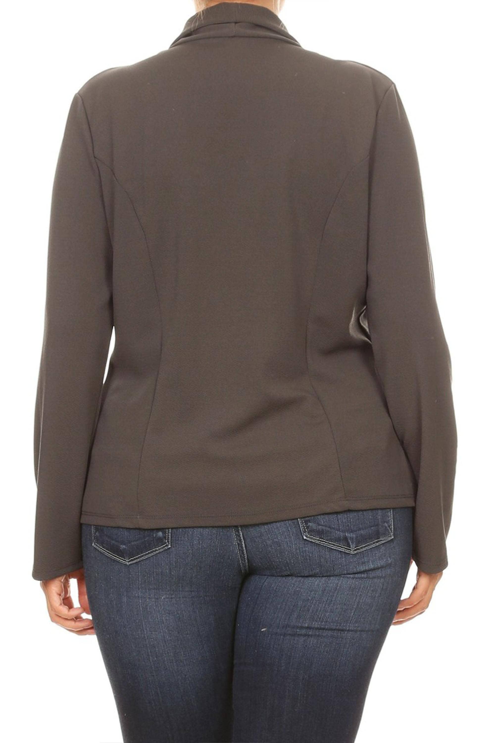 MOA COLLECTION - Wholesale Blazer - Women's - Women's Solid Casual Plus Size Trendy Blazer Jacket19