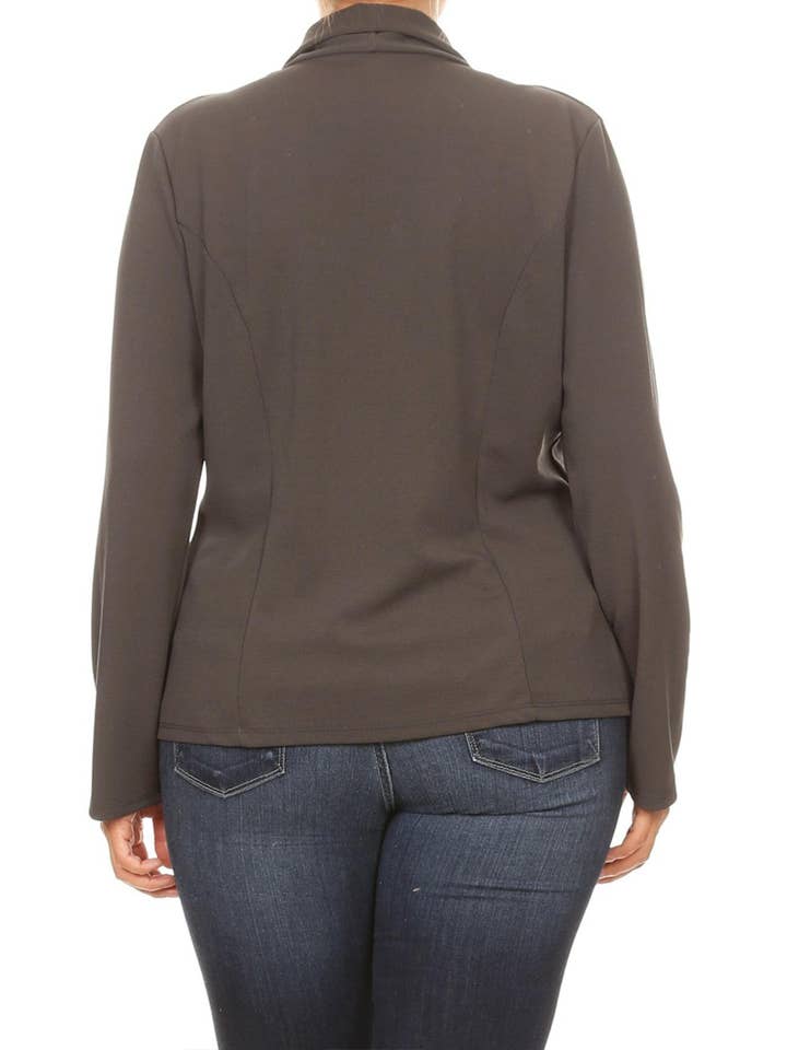 MOA COLLECTION - Wholesale Blazer - Women's - Women's Solid Casual Plus Size Trendy Blazer Jacket19