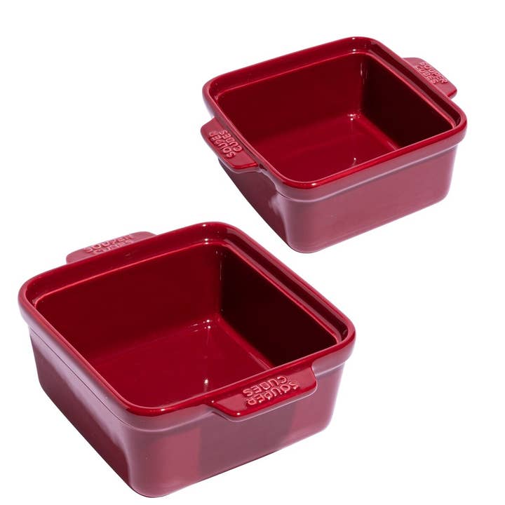 Souper Cubes – wholesale Bakningsfat – Keramisk ugnsform 5" fyrkantig med silikonlock, 2-pack