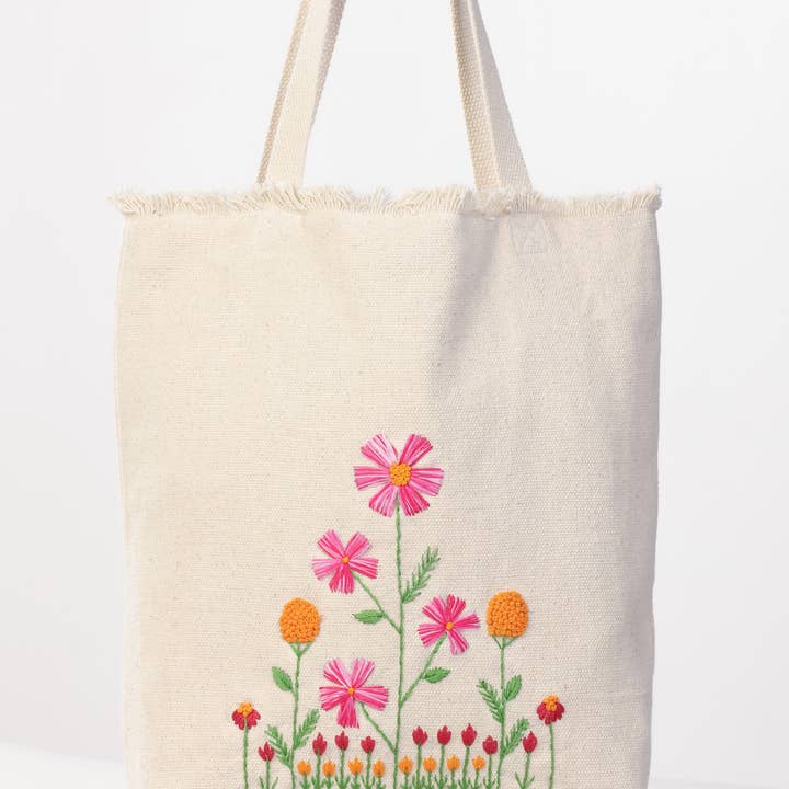 Handmade Everyday Tote (Off-White Wildflowers) Survivor-Made and other Purchase Wholesale aakash namkeen distributorship. Free Returns & Net 60 Terms on Faire trending on Faire.
