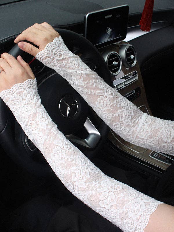 Sheer Trend – Luvas - Mulher por atacado – Acessórios Originais de 7 Cores com Manga Bordada Oca em Renda5