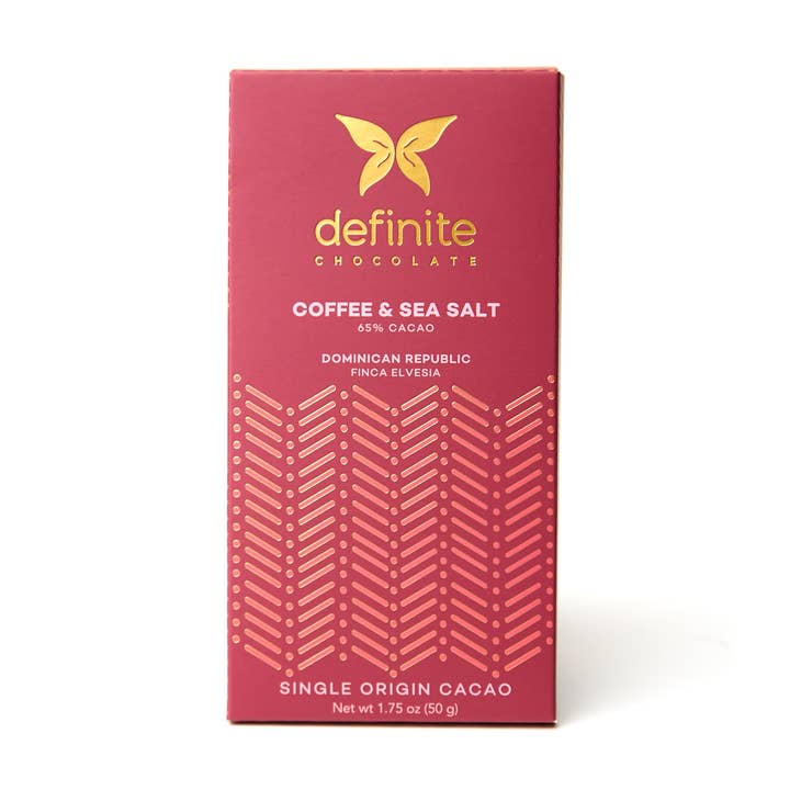 Definite Chocolate – wholesale Chocolate bar – Finca Elvesia (65%) Coffee and Sea Salt0