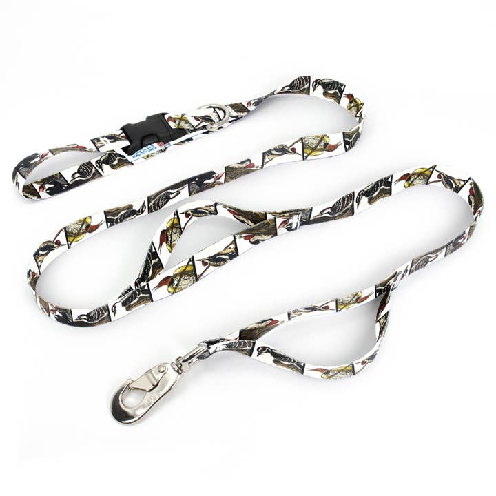 Audubon Woodpeckers Fab Grab Leash - Fabriqué aux États-Unis - Trois poignées pour la vente par Buttonsmith