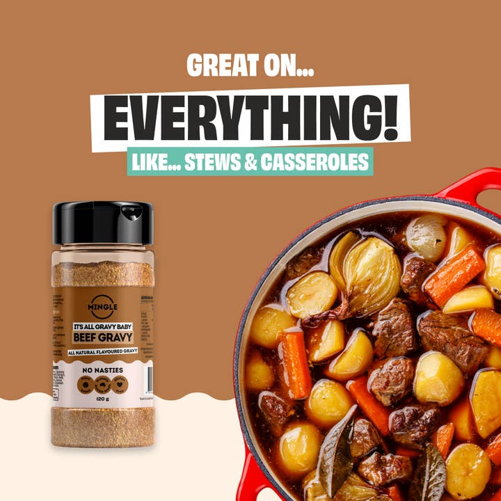 Mingle Seasoning - Wholesale Dried Spice Mix - ROAST BEEF GRAVY GIANT BOTTLE 2 PACK