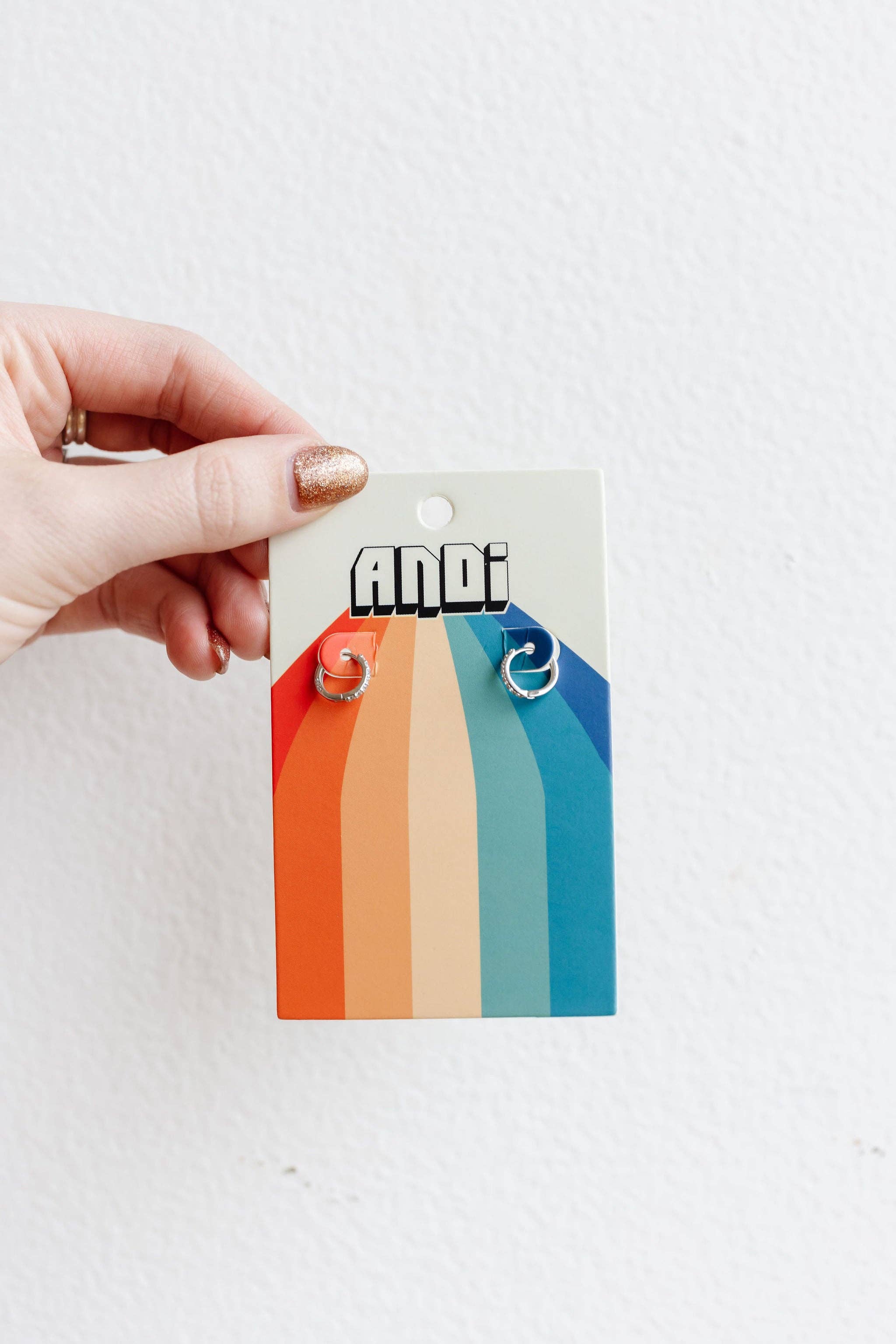 Shop Andi - Wholesale Hoop Earrings - Silver Crystal Hoops - Hypoallergenic3