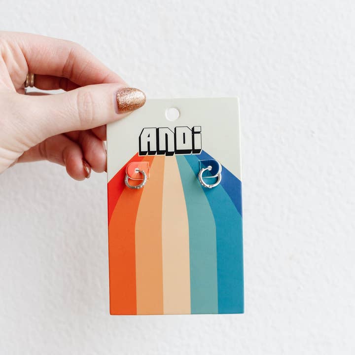 Shop Andi - Wholesale Hoop Earrings - Silver Crystal Hoops - Hypoallergenic3