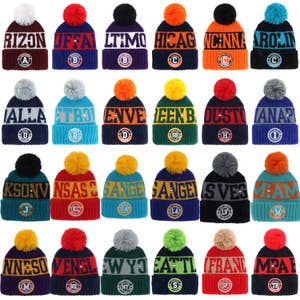 St. Louis City SC New Era Repeat Cuffed Knit Hat with Pom - Red