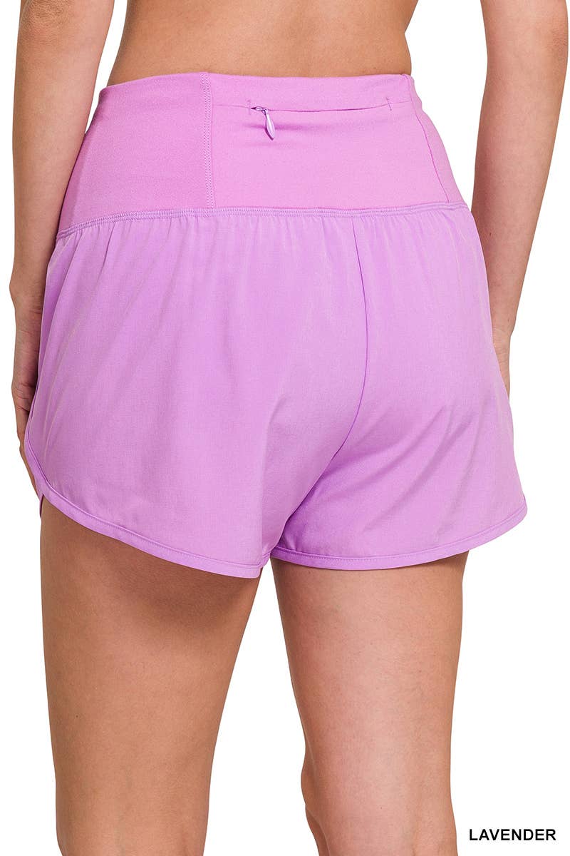 42POPS - Wholesale Athletic Shorts - Women's - ,,,..High Waisted Zippered Back Pocket Running Shorts18