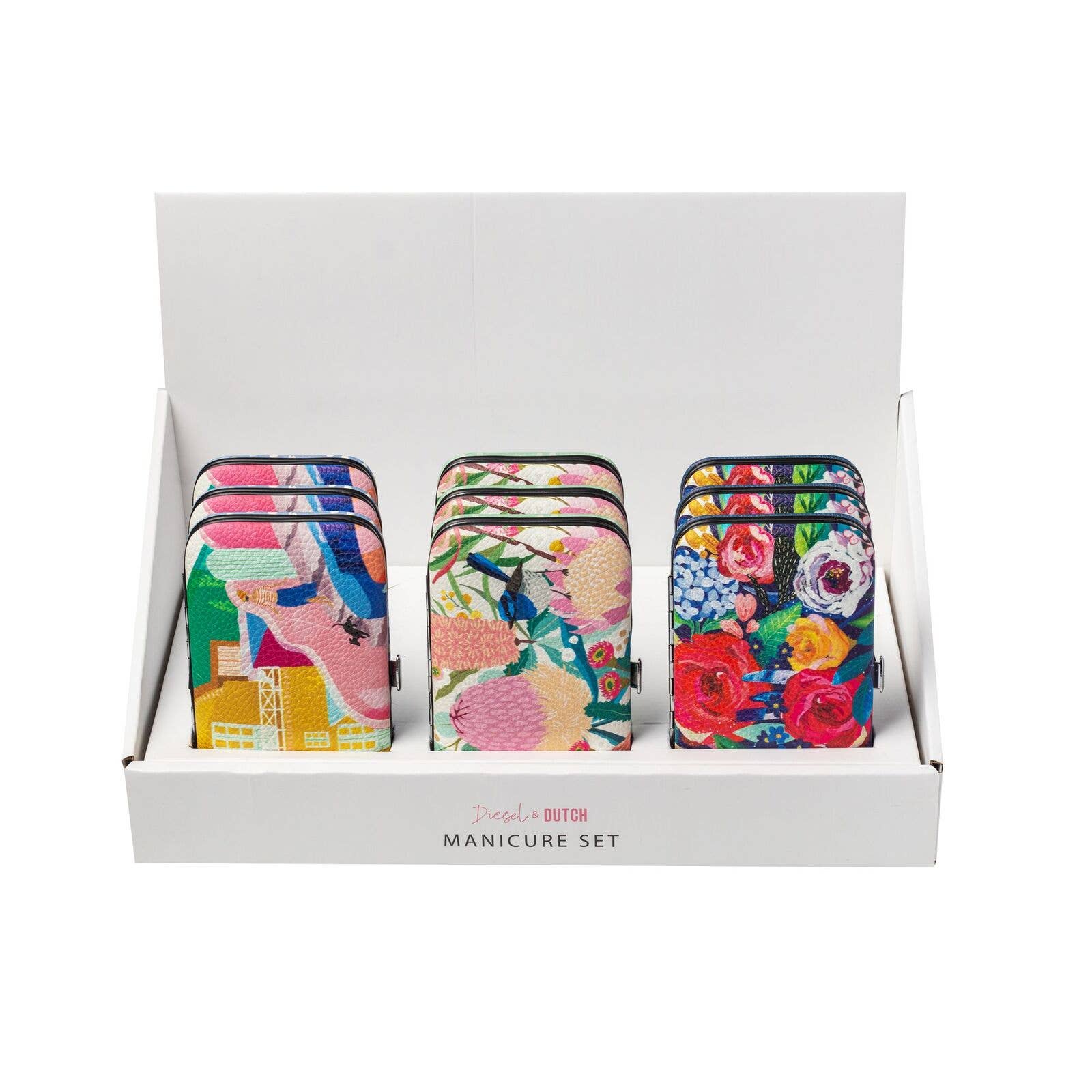 Diesel & Dutch – wholesale Nagelvårdsset – Manikyrväska med 6 verktyg – 12 st blandade designer