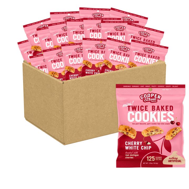 Cooper Street - Wholesale Cookie - 1.25oz Cherry White Chip Twice Baked Cookies - 48 Count