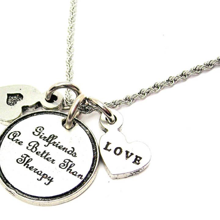 Girlfriends Are Better Than Therapy Necklace for wholesale by Chubby Chico Charms