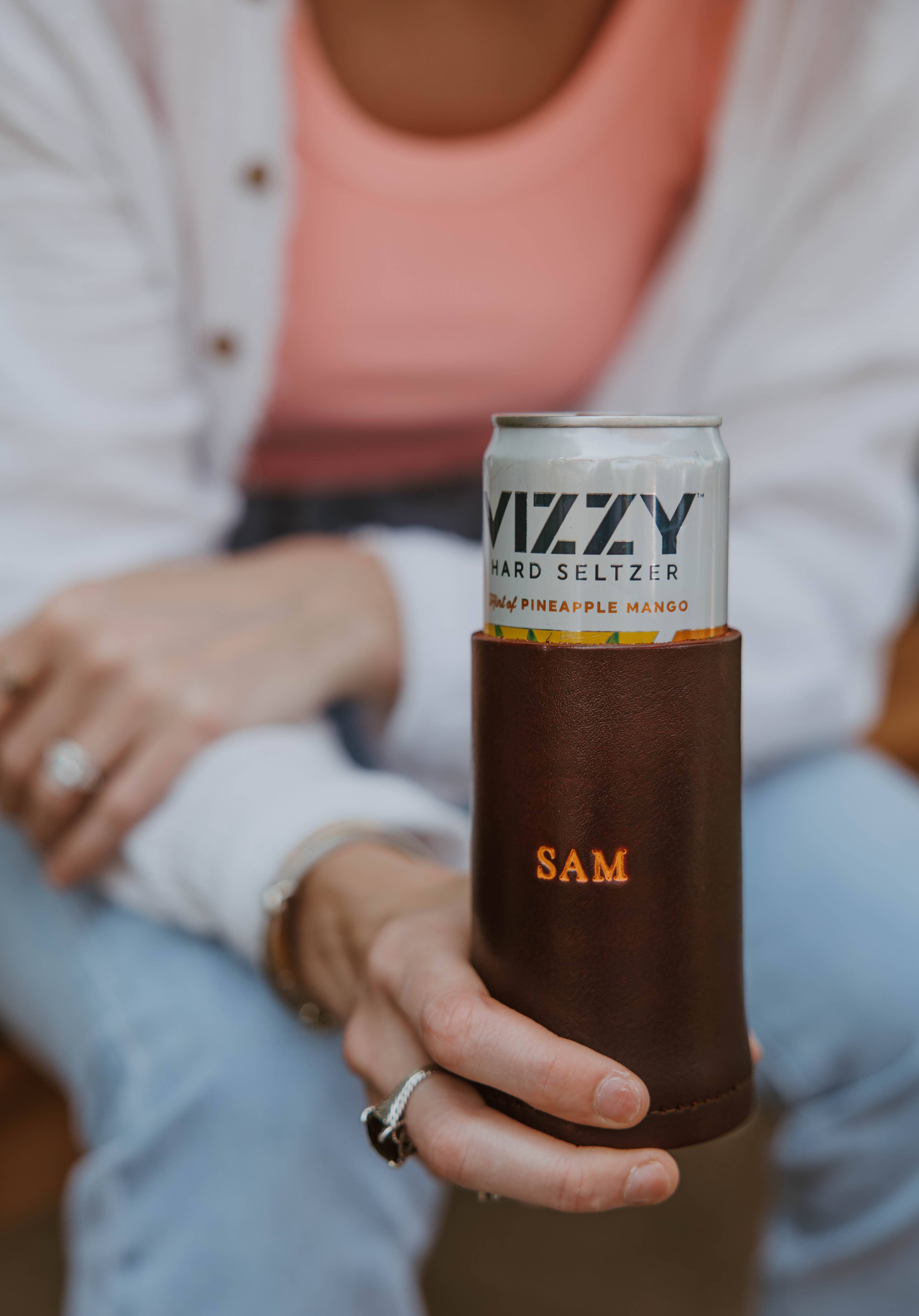 Lindy Leather - Wholesale Drink Huggers & Koozies - Leather Can Cooler - Handmade Beer Coozie0