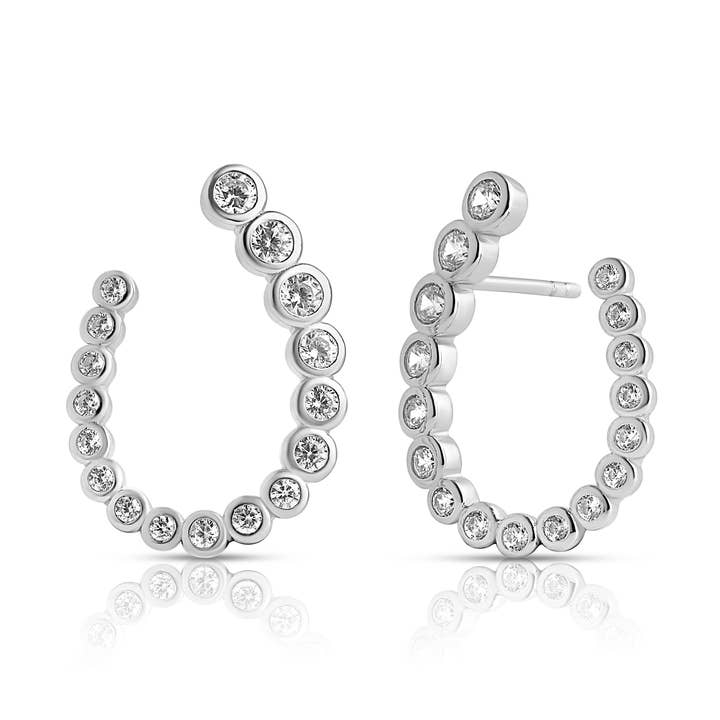 OSEANA Brincos Abertos - Prata por atacado de CLASSYANDFABULOUS Jewelry