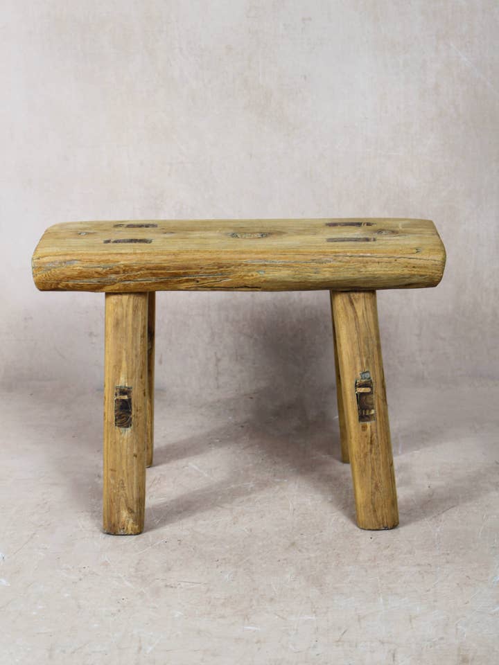 Banco Rústico Vintage Pequeno - Madeira de Olmo - 52 por atacado de Botanical Boys