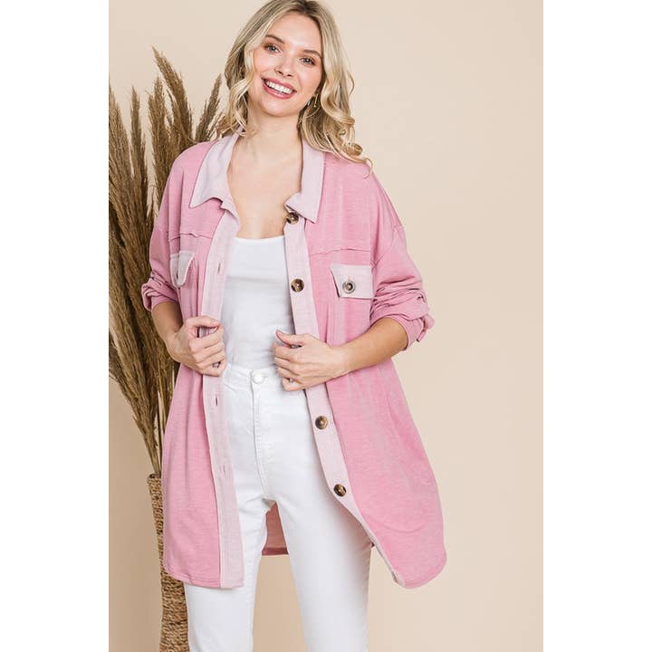 Solid Contrast Flap Pocket Jacket for wholesale by Reborn J