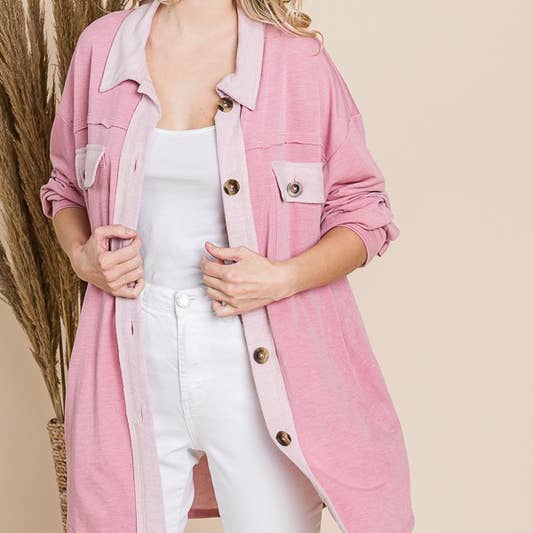 Chaqueta con bolsillo con solapa y solapa en contraste liso para venta al por mayor de Reborn J