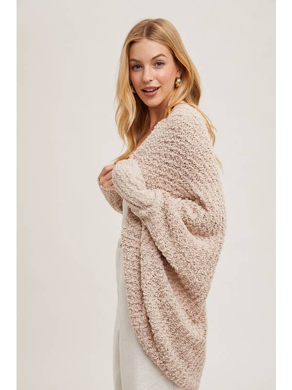 Vanilla Monkey - Wholesale Cardigan - Women's - Chunky Popcorn Knit Sweater Dolman Cardigan