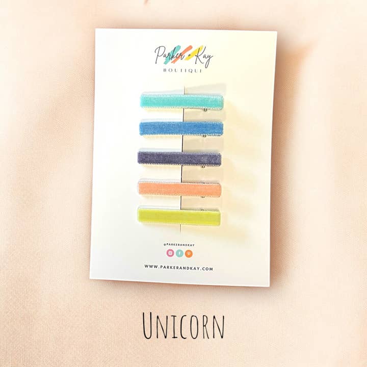 Velvet Bar Clip Set for wholesale by Parker and Kay Collective