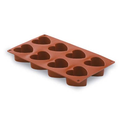LACOR MENAJE PROFESIONAL S.L. - Wholesale Chocolate/Candy Mold - Pastryflex 8-Cavity Heart Mold0