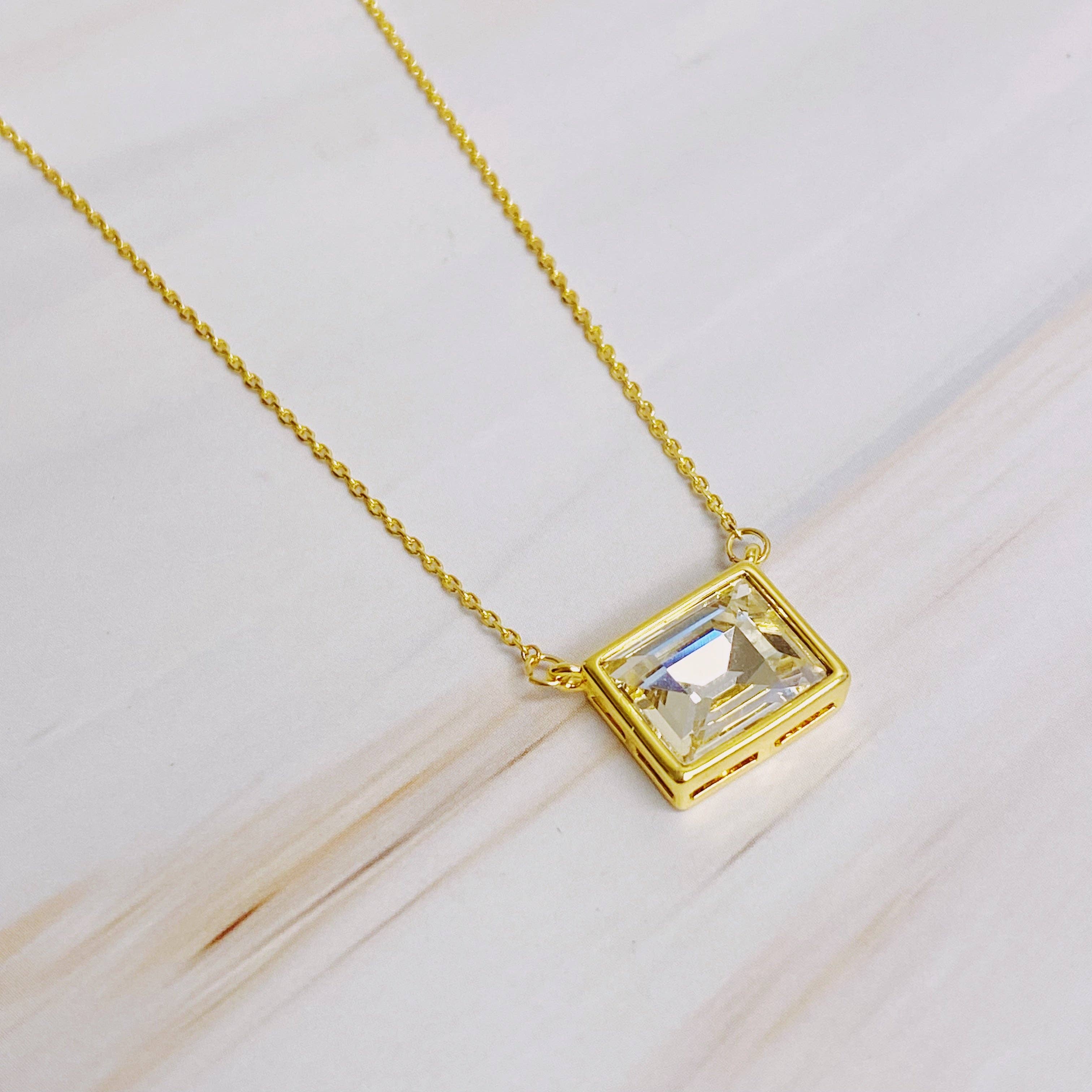 Ellison+Young - Wholesale Pendant/Charm Necklace - Sweet Square Pendant Necklace0