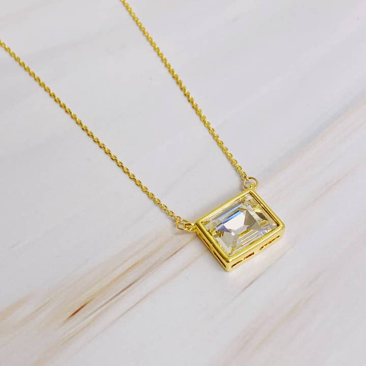 Ellison+Young - Wholesale Pendant/Charm Necklace - Sweet Square Pendant Necklace
