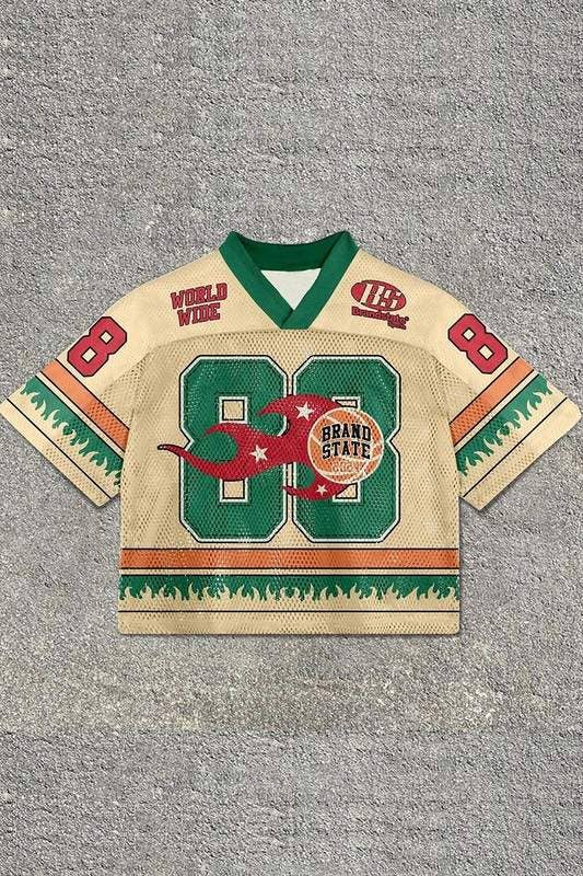 Flarix - Wholesale T-Shirt (Graphic) - Women's - Graphic Number Patch Cropped Jersey Top0