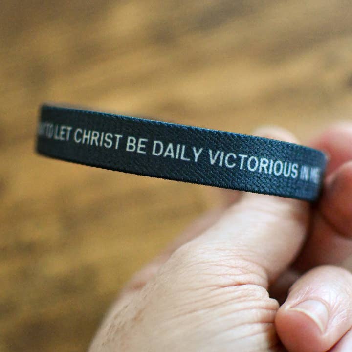 Pink Salt Riot - Wholesale Wristband - The Cross is the Victory Elastic Men's Wristband
