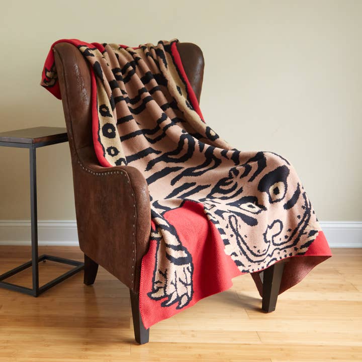 Siren Song - Wholesale Throw Blanket - Tibetan Tiger Cotton Throw Blanket Rosso4