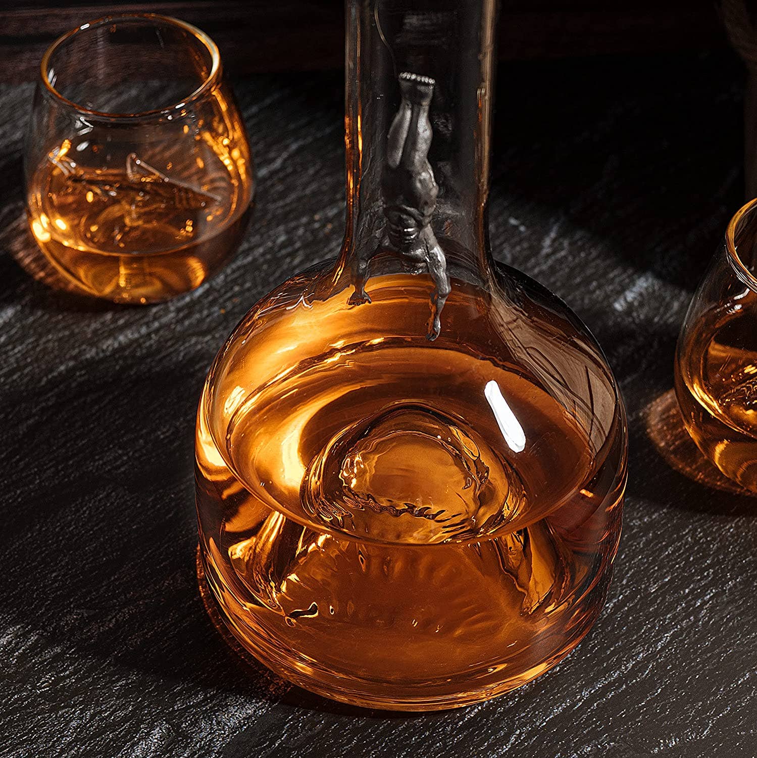 The Wine Savant /  Khen Glassware - Wholesale Decanter - Shark Whiskey Decanter Set by The Wine Savant - 1000ml Shark5