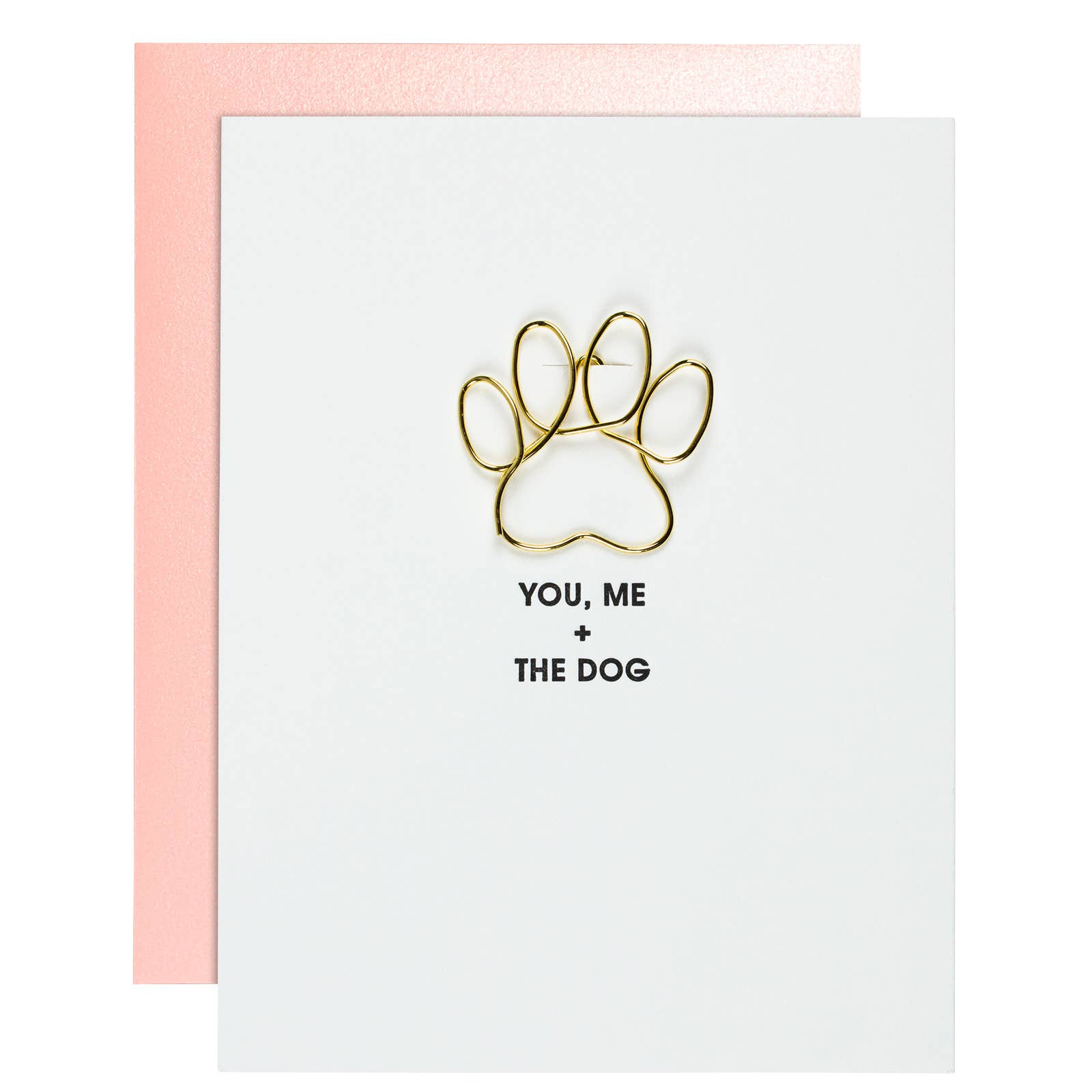 Chez Gagné - Wholesale Anniversary Card - You, Me + The Dog - Love | Anniversary - Paw Print Paperclip Card 0