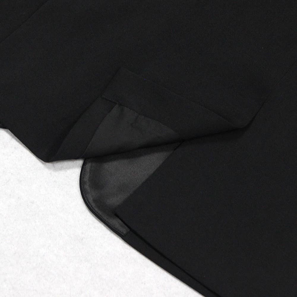 Black SET6-21 Elegant Floral Ruffle Blazer & Flare Pant Suit for wholesale on Faire16