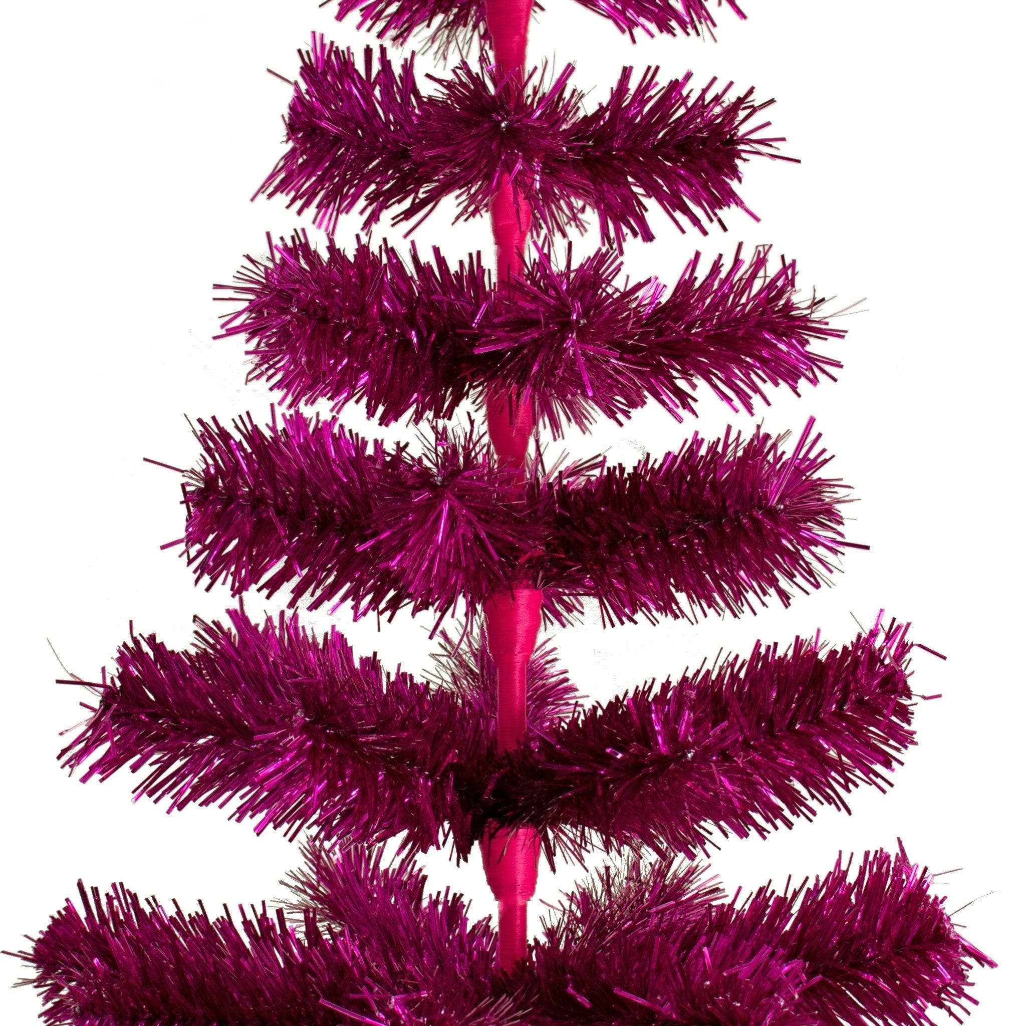 Lee Display - Wholesale Christmas Decoration - Fuchsia Tinsel Christmas Tree6