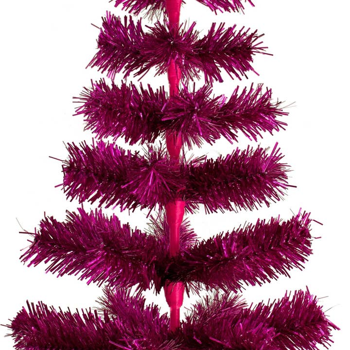 Lee Display - Wholesale Christmas Decoration - Fuchsia Tinsel Christmas Tree6