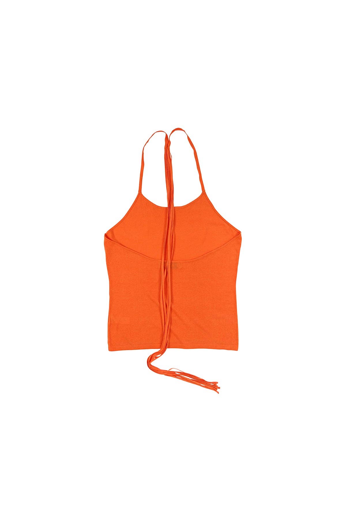 Orange Self-Tie Halter Knit Tank with Back Straps for wholesale on Faire4