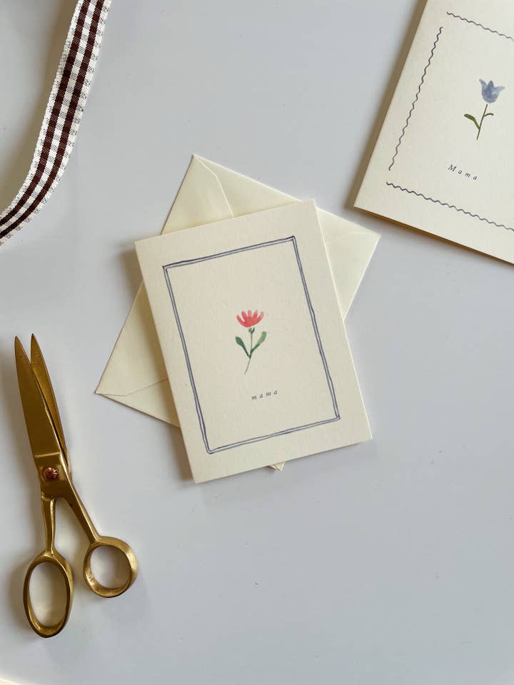 Pink Flower Mama - Petite Mother's Day Card for wholesale by Annie Brougham Paper Goods.