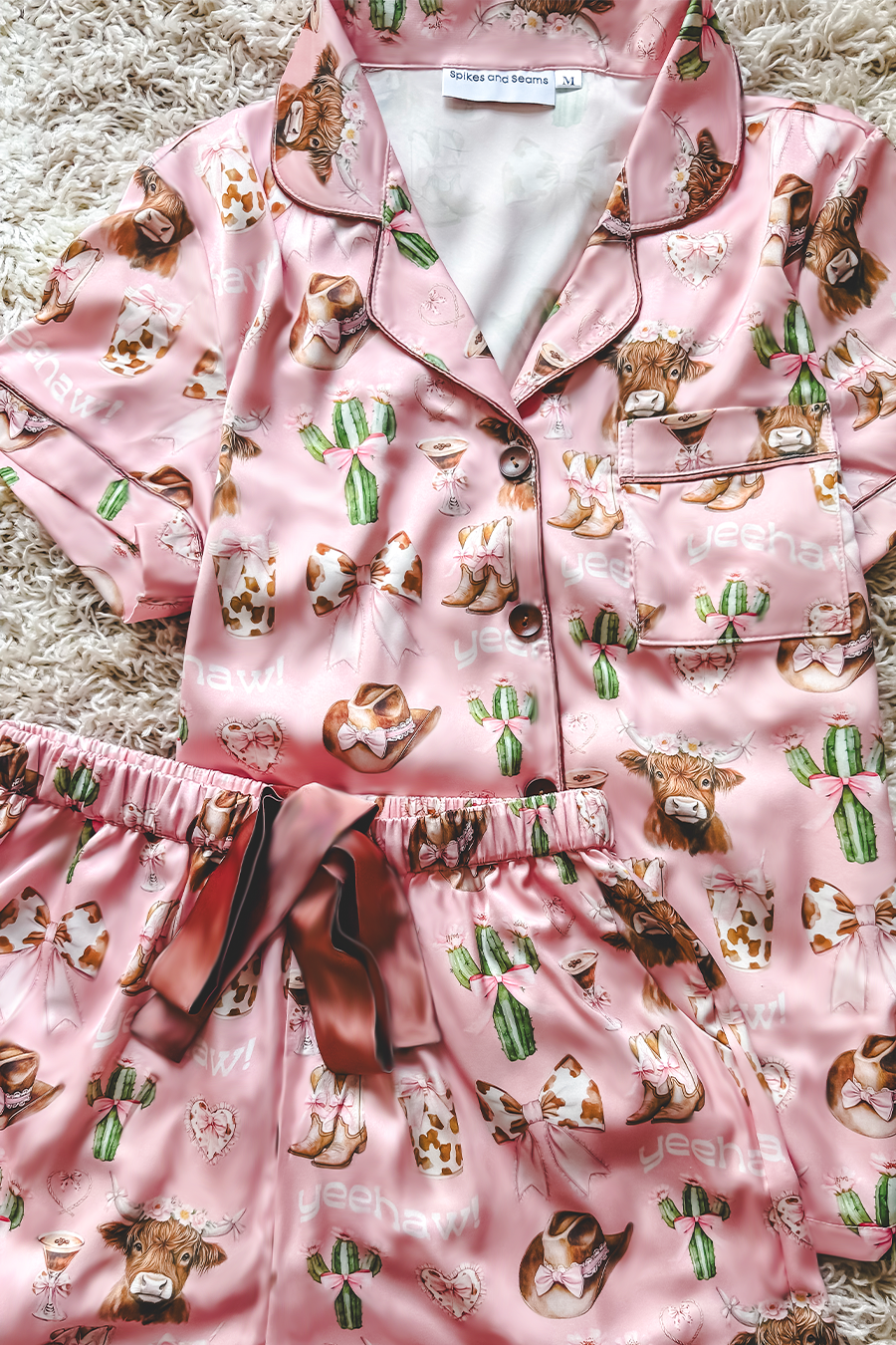 Spikes and Seams - Wholesale Sleepwear Set - Women's - Cowgirl Pajama Set, Western Sleepwear, Rodeo Pajamas, Cowboy4